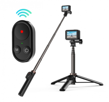 Selfie Sticks/Tripod-uri/Suporturi - Selfie stick Telesin pentru smartphone-uri și camere sport cu telecomandă BT (TE-RCSS-001)
