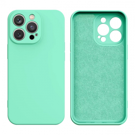Huse telefoane mobile / Folie de protecţie - Husa silicon iPhone 14 Pro Max Husa silicon verde menta