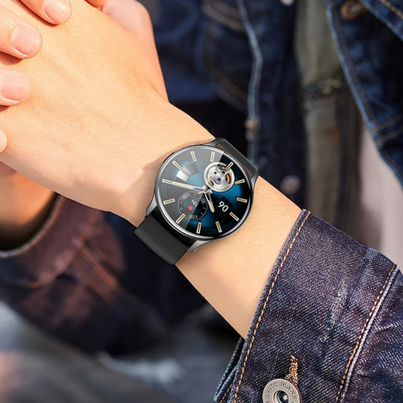 Smartwatch HOCO Amoled (Y15) - Femei și bărbați, Monitor de somn pentru ritm cardiac, 1,43 inci, Apeluri Bluetooth 5.0, IP68, 260mAh - Negru [3]