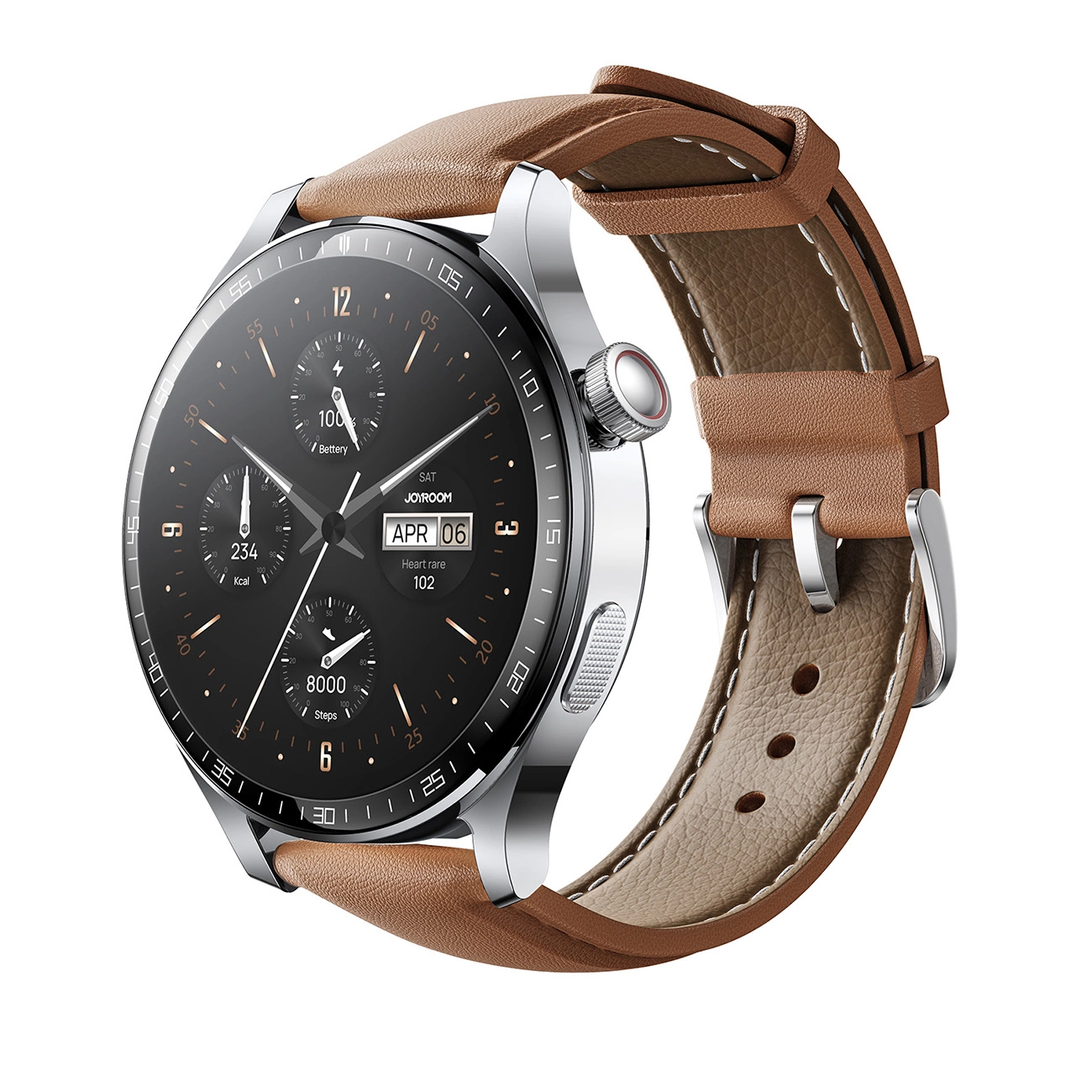 Smartwatch Joyroom Classic Series JR-FC2 PRO cu funcție de răspuns la apel - argintiu + curea cadou in cutie - Joyroom [0]