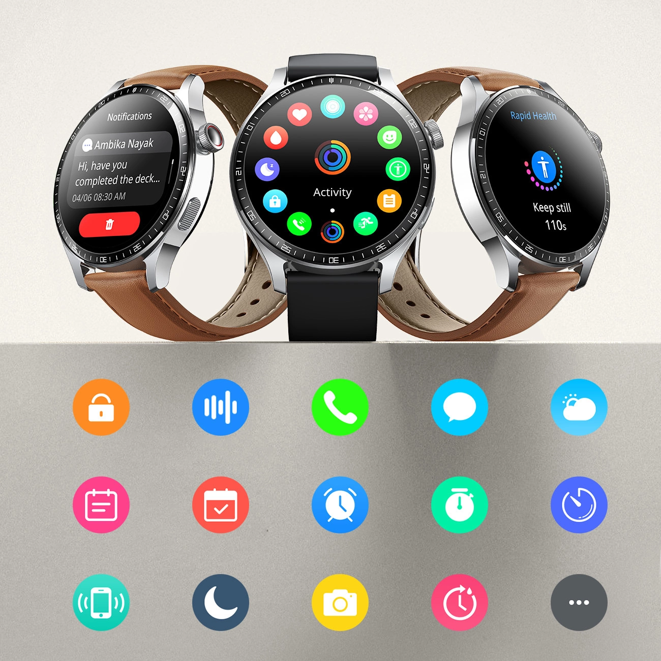 Smartwatch Joyroom Classic Series JR-FC2 PRO cu funcție de răspuns la apel - argintiu + curea cadou in cutie - Joyroom [7]
