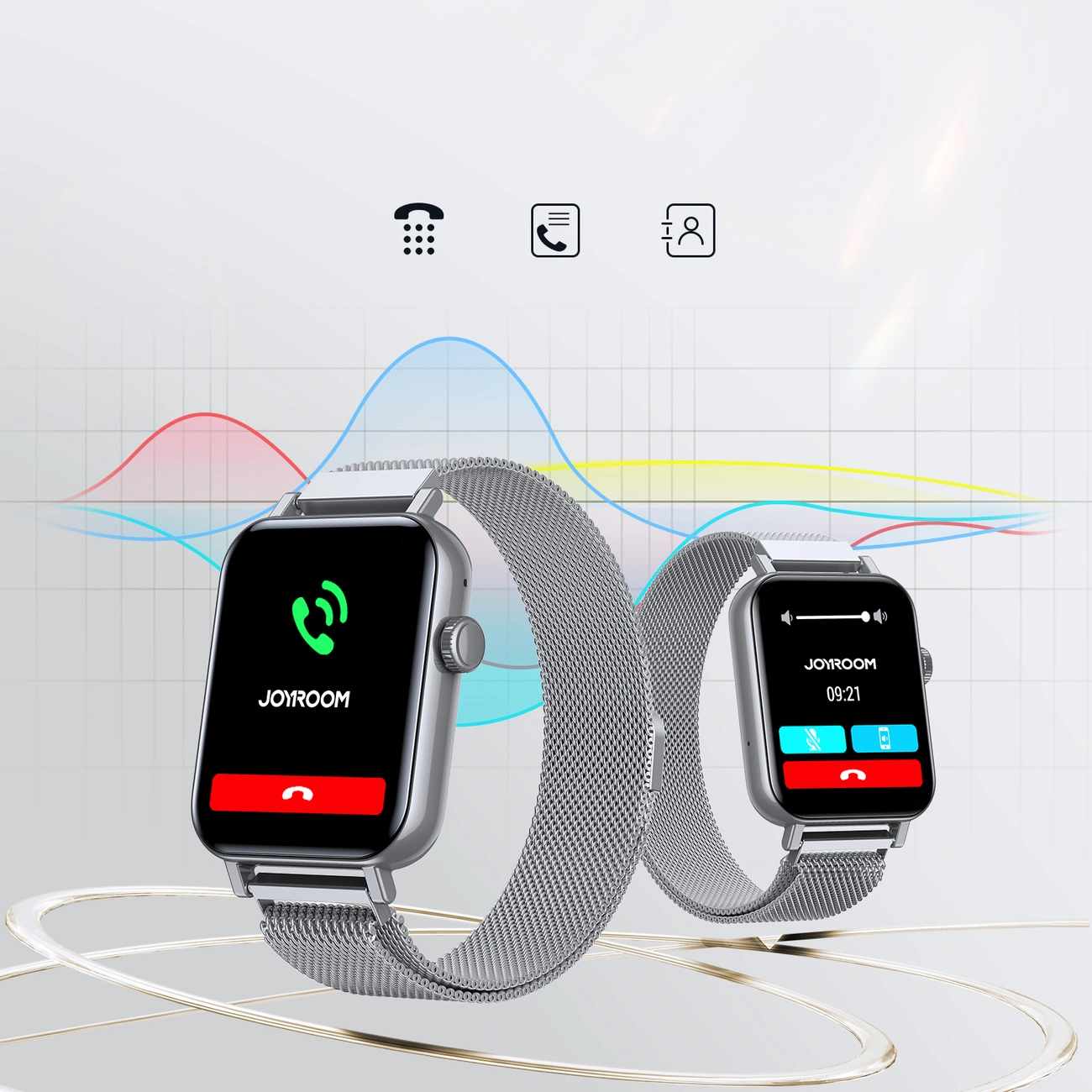 Smartwatch Joyroom JR-FT5 IP68 cu funcție de preluare a apelurilor - argintiu [8]