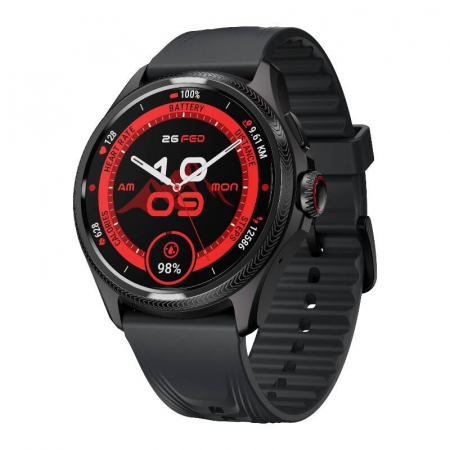 Smartwatch - Smartwatch Mobvoi TicWatch Pro 5 Enduro Negru – Ceas inteligent cu ecran AMOLED 1.43”, apeluri Bluetooth, GPS avansat, monitorizare sănătate 24/7 și autonomie extinsă