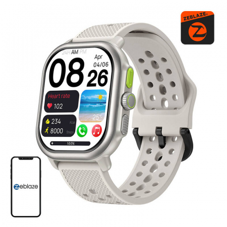 Produse Recomandate - Smartwatch Zeblaze Beyond 3 Pro, ecran AMOLED 2.15”, GPS, apeluri Bluetooth, monitorizare sănătate 24/7, autonomie extinsă, Champagne