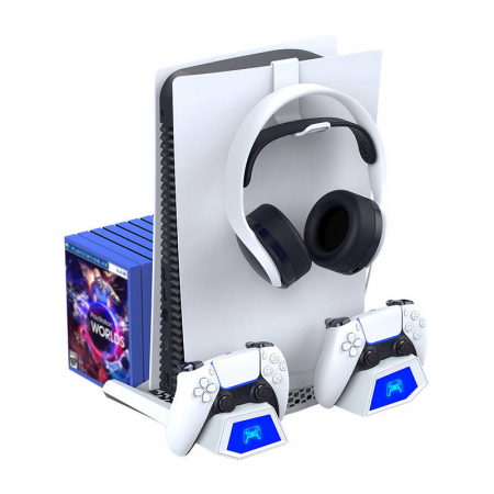 Suport de răcire multifuncțional iPega PG-P5023A pentru PS5 și accesorii (alb) [0]