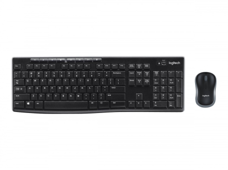 Kit tastatură și mouse wireless Logitech MK270, layout US – Tastatură full-size cu 8 taste multimedia și mouse compact, negru [4]