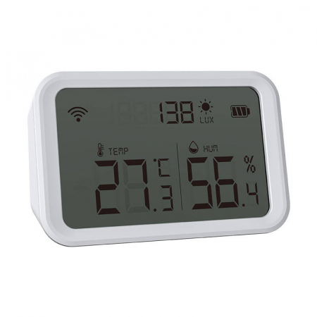 Home Control - Termohigrometru Smart Wi-Fi NEO NAS-TH02W, Afișaj LCD, Compatibil Tuya Smart