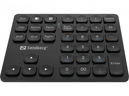 PC-uri și Periferice - Tastatură Numerică Wireless Sandberg Pro – 36 Taste, Dual Mode 2.4GHz & Bluetooth, Baterie Reîncărcabilă