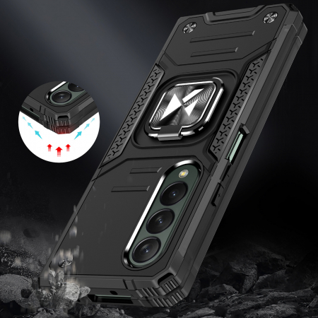 Husa Wozinsky Ring Armor pentru husa blindata Samsung Galaxy Z Fold 4 suport magnetic inel albastru [6]