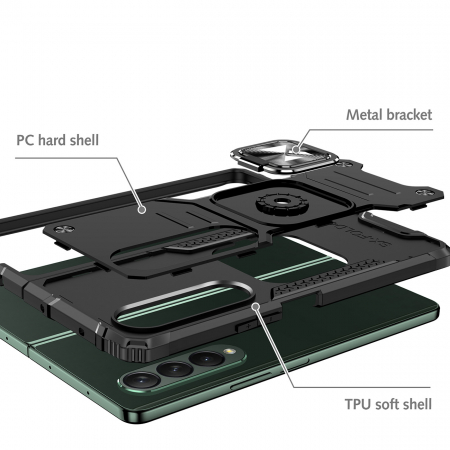 Husa Wozinsky Ring Armor pentru husa blindata Samsung Galaxy Z Fold 4 suport magnetic inel albastru [2]