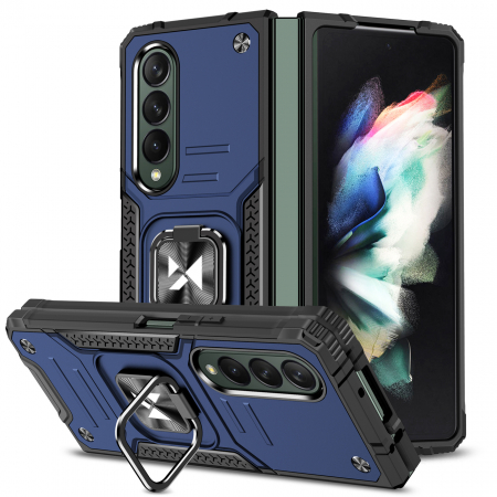 Husa Wozinsky Ring Armor pentru husa blindata Samsung Galaxy Z Fold 4 suport magnetic inel albastru [0]