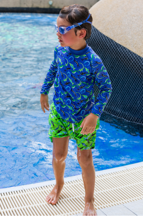 Bluza pentru inot, Ocean Dinos, protectie UV 50+, albastru, 152 cm [3]