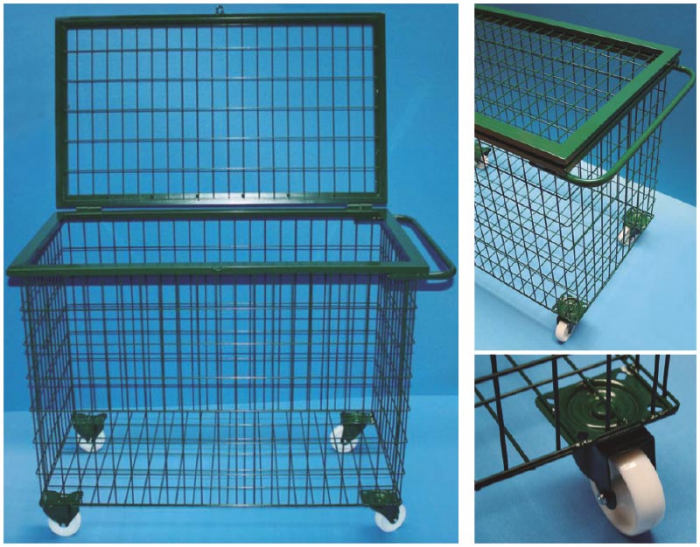Container din Otel Inoxidabil,rotile, depozitare accesorii piscina 88 x 110 x 64 cm [3]