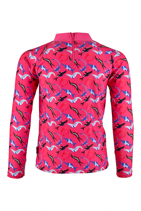 Costum baie copii 2 piese, Ocean Dinos, protectie UV 50+, roz/albastru, 152 cm [5]