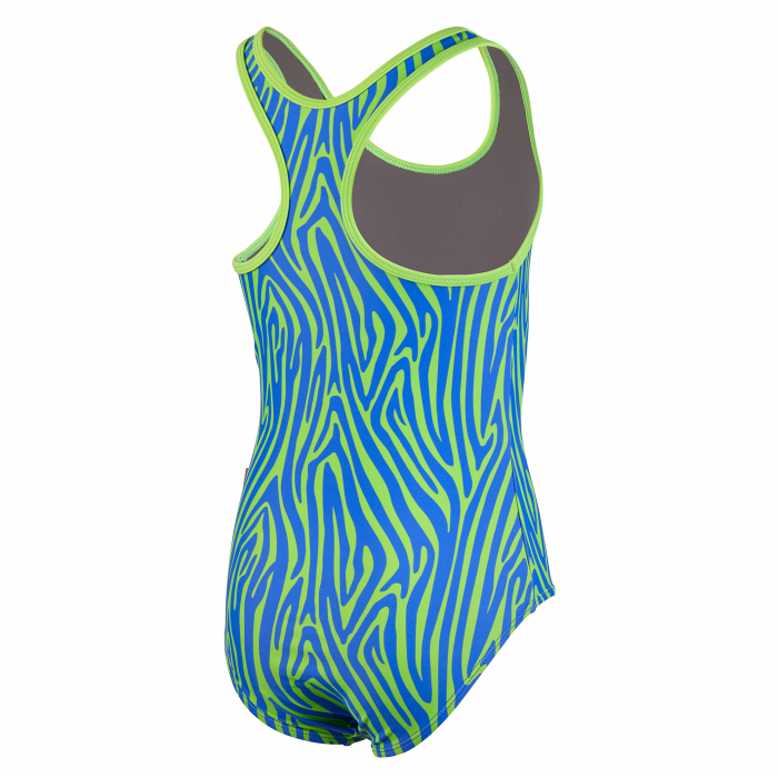 Costum de inot, Fete, Zebra Vibes, 128 cm, Roz/Portocaliu [2]
