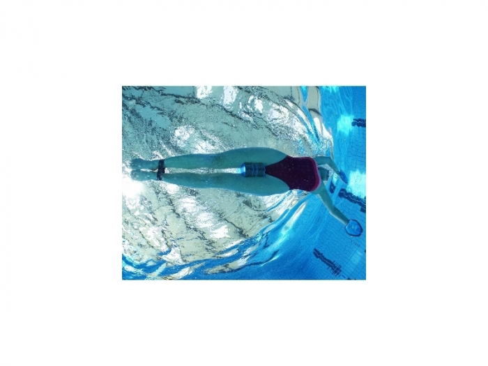Plutitor pentru inot, spuma Eva, Monobloc Bicolor, 24x14x8 cm, albastru/alb/albastru [4]