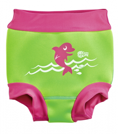 Costume pentru inot - Aqua Nappy Slip, Neopren, roz/verde ,S