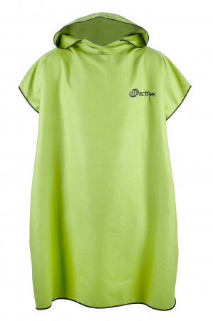 Prosoape - Poncho cu gluga, Adult, BEactive, Lime/Negru