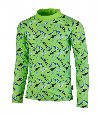 Costume pentru inot - Bluza pentru inot, Ocean Dinos, protectie UV 50+, verde, 80 cm