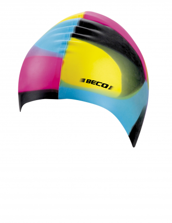 Casti de inot - Casca de inot silicon, Negru/Multicolor