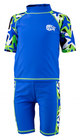 Costume pentru inot - Costum de inot, Copii, 2 piese, protectie UV 50+, 80 cm, Albastru