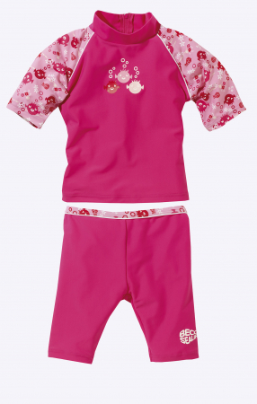 Costume inot pentru copii - Costum de inot,  Copii, 2 piese, Sunshine, protectie UV 50+, 80 cm, Roz