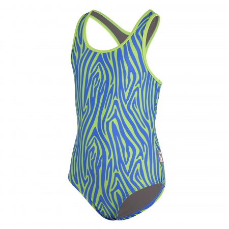 Costume pentru inot - Costum de inot, Fete, Zebra Vibes, 128 cm, Roz/Portocaliu