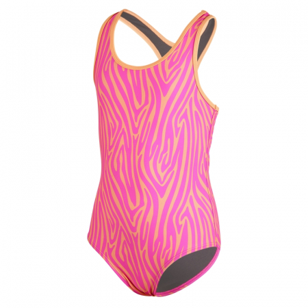 Costume pentru inot - Costum de inot, Fete, Zebra Vibes, 128 cm, Roz/Portocaliu