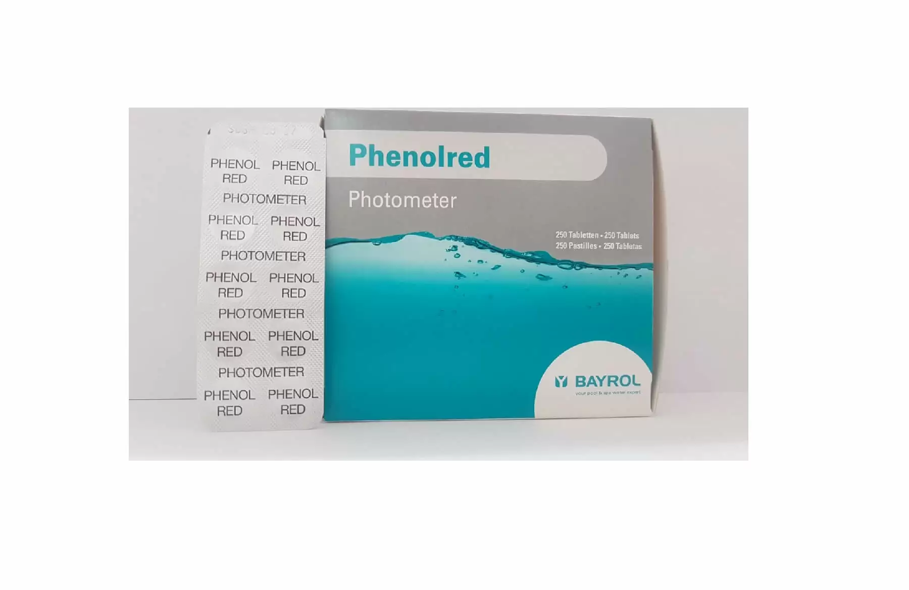 Analiza si masurare - Pastile de testare pH, Phenol Red  Photo, cutie 250 buc