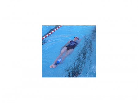 Plutitor pentru inot, spuma Eva, Monobloc Bicolor, 24x14x8 cm, albastru/alb/albastru [2]
