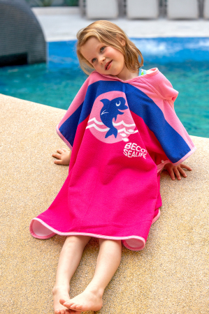 Poncho pentru copii BECO-SEALIFE®, Dolphin, roz [3]