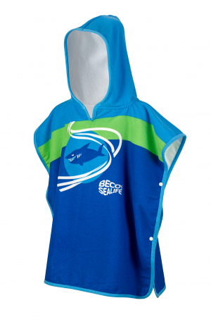 Prosoape - Poncho pentru copii, Beco-Sealife®, Shark, Albastru