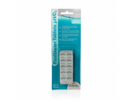 Analiza si masurare - Set realimentare pastile Pooltester pH+Oxigen : Tablete de testare 30 pH/ 30 Oxigen, Bayrol