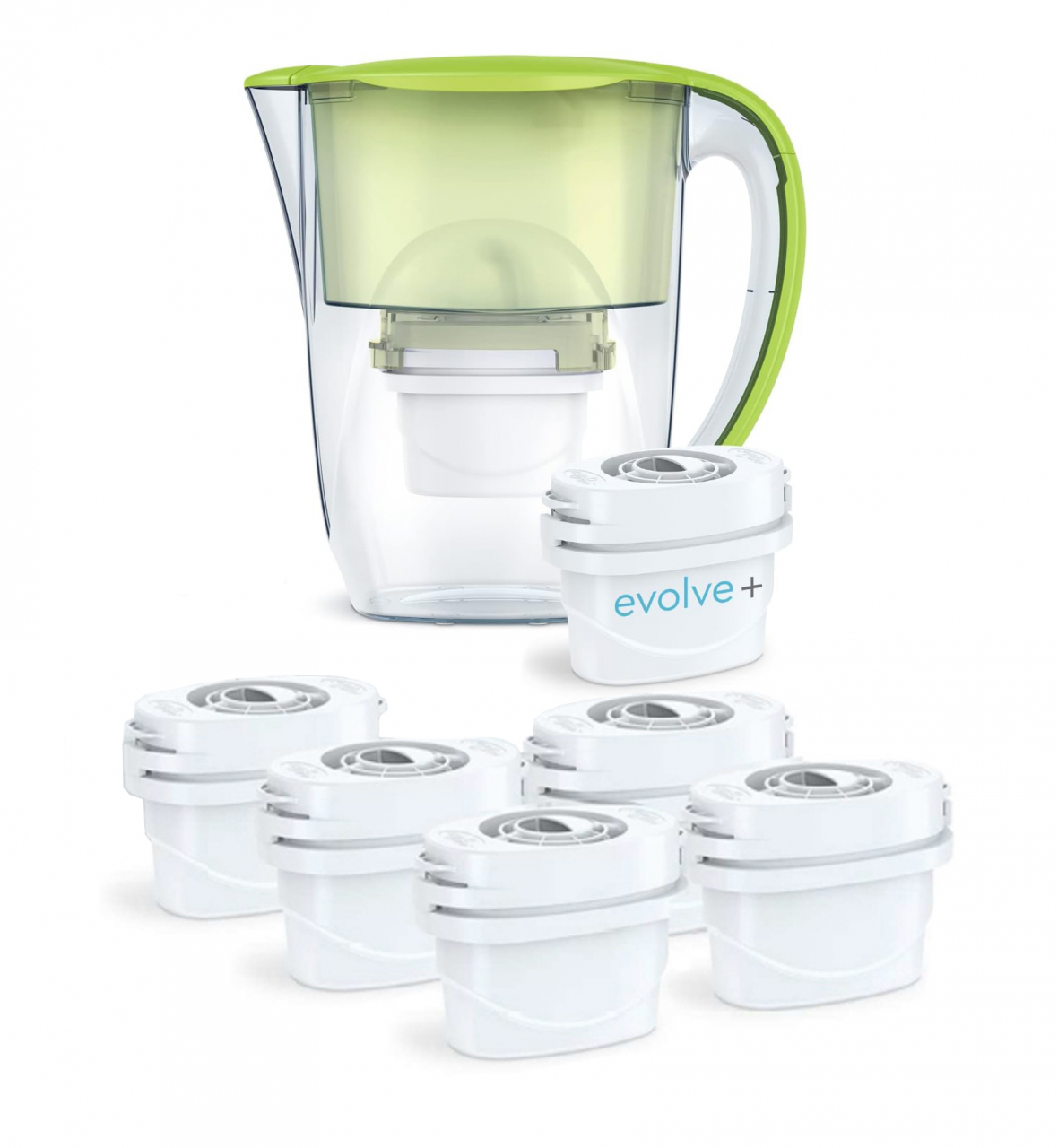 6 filtre de apa Evolve + Cana filtranta Aqua Optima Oria, 2,8 litri, Verde [1]