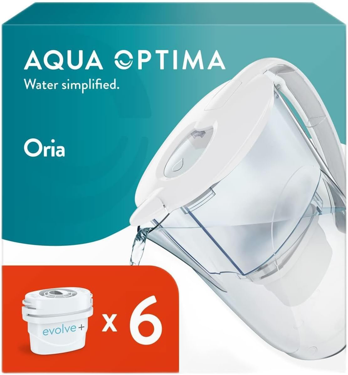 6 filtre de apa Evolve + Cana filtranta Aqua Optima Oria, alb, 2,8 litri [3]