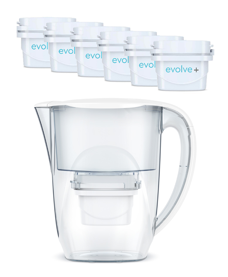6 filtre de apa Evolve + Cana filtranta Aqua Optima Oria, alb, 2,8 litri [1]