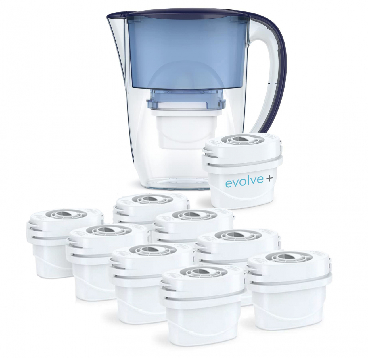 9 filtre de apa Evolve + Cana filtranta Aqua Optima Oria, 2,8 litri, Albastru [1]