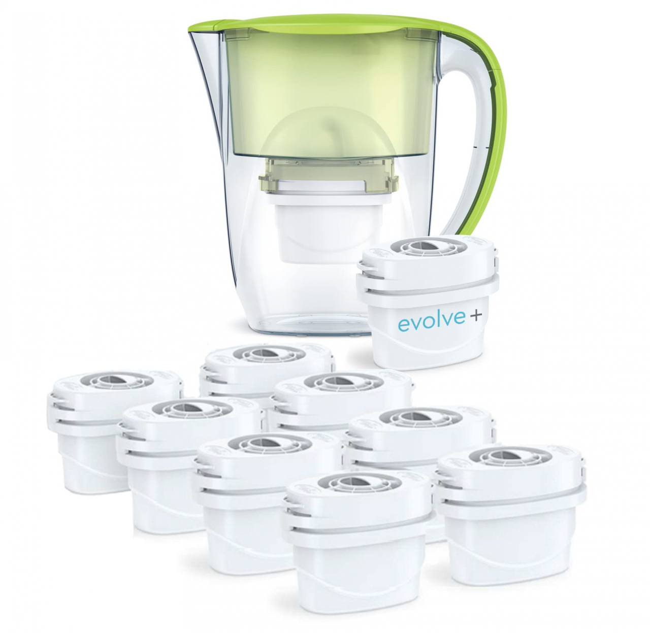 9 filtre de apa Evolve + Cana filtranta Aqua Optima Oria, 2,8 litri, Verde [1]