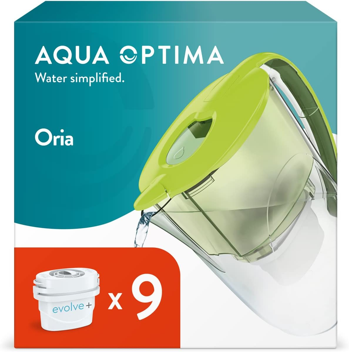 9 filtre de apa Evolve + Cana filtranta Aqua Optima Oria, 2,8 litri, Verde [6]