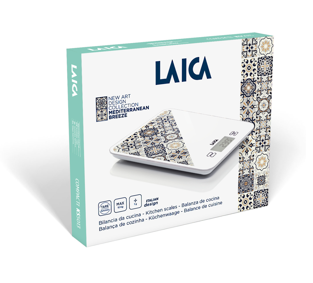 Cantar electronic de bucatarie Laica KS5013, 10 kg, maro, design mediteraneean [2]