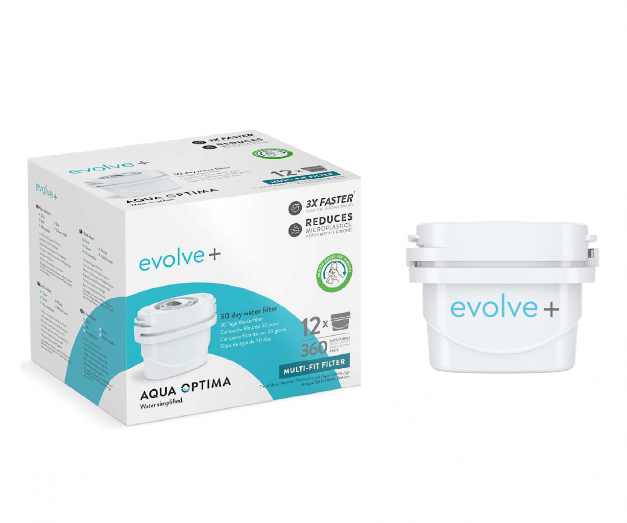 Cartuse filtrante Aqua Optima Evolve+, 12 buc/pachet, compatibile Brita [1]