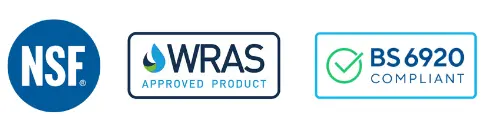 Certificări conform standardelor NSF standard 61, WRAS și BS6920.