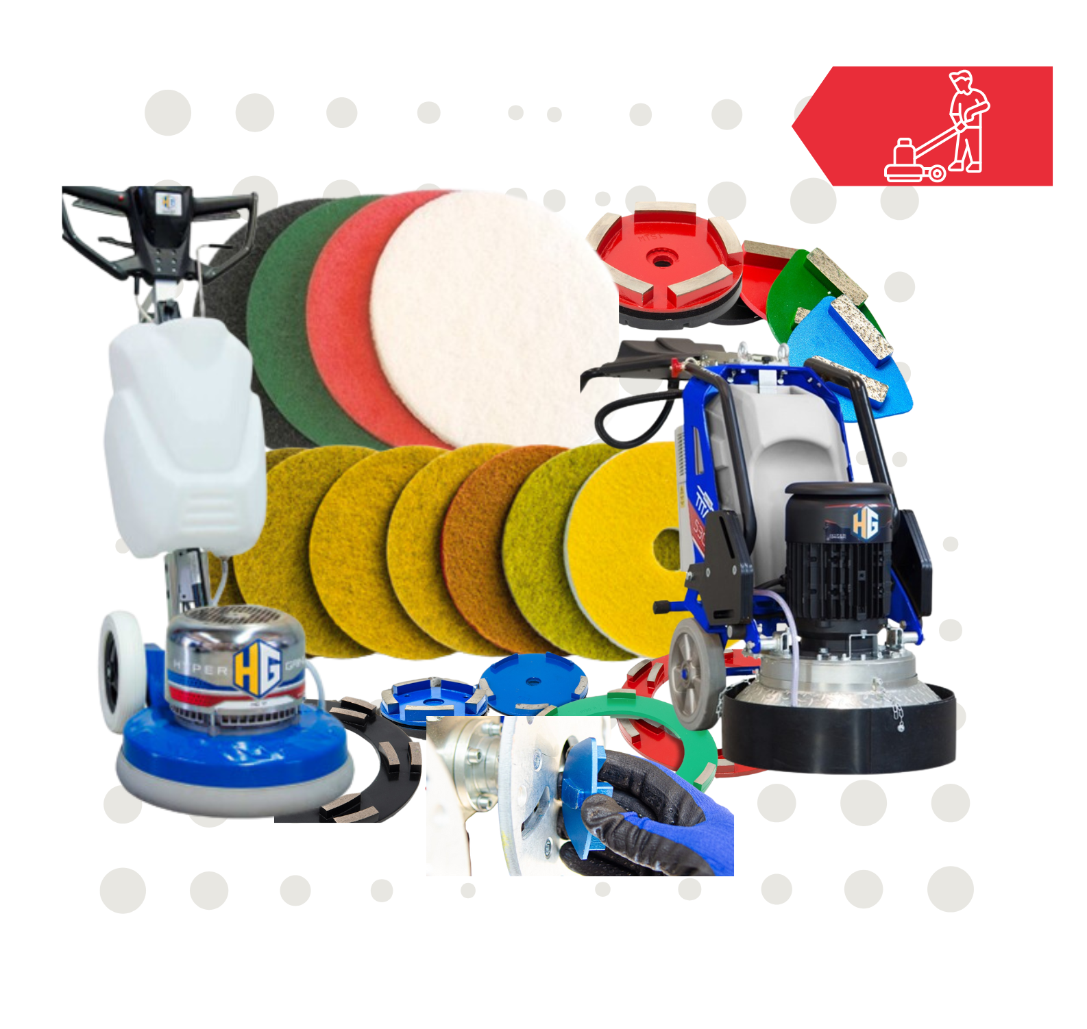 Scule pentru mașini de șlefuit și lustruit pardoseli