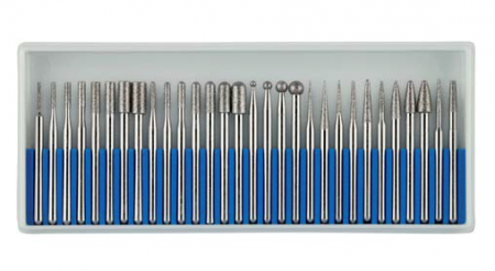 Scule pentru sculptura - Trusa de freze diamantate cu tija de Ø 3 mm SORMA DW-3-SET