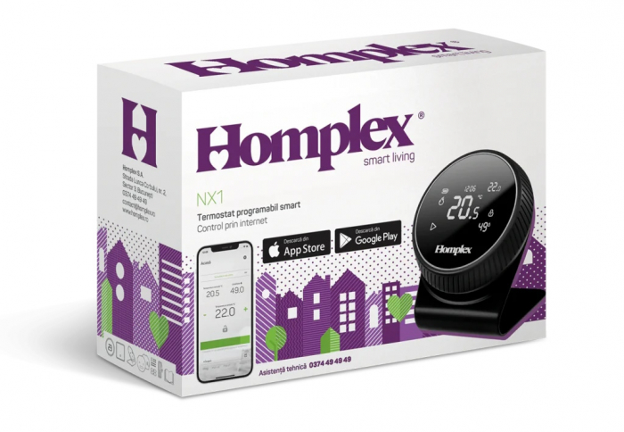 Termostat smart cu control prin internet Homplex NX1 Black Edition [8]