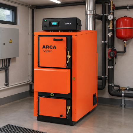 Centrală pe lemne cu gazeificare Arca Aspiro 70RI inox – 69 kW [2]