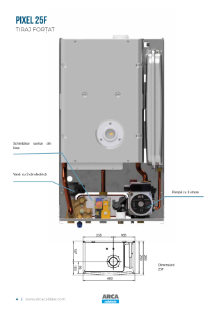CENTRALA TERMICA ARCA PIXEL 25F - 25kW - CONVENTIONALA [1]