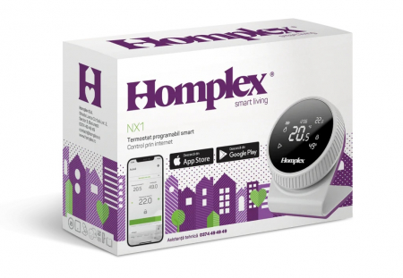 Termostat smart cu control prin internet Homplex NX1 Cream White [7]