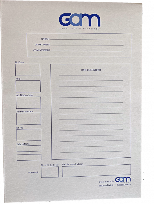 Copertă perforată dosar GAM, cotor 3cm [2]
