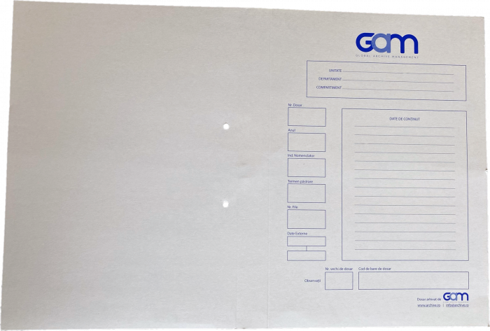 Copertă perforată dosar GAM, cotor 3cm [1]